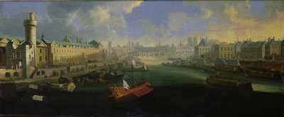 The River Seine, View of the Pont Neuf, The Louvre and the College Mazarin by French School
